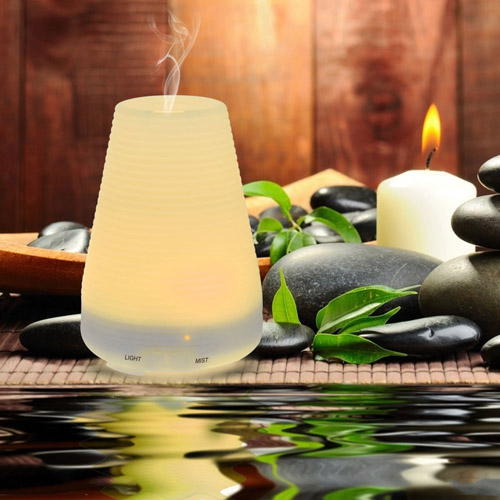 zlifearoma ultrasonic wood grain aroma diffuser with 7 color LED lights
