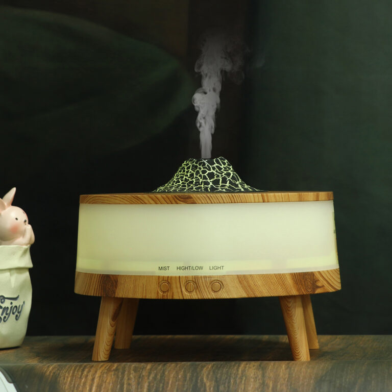 zlifearoma ultrasonic wood grain aroma diffuser with 7 color LED lights